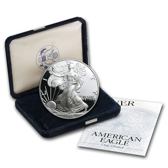 1998-P 1 oz Proof Silver American Eagle (w/Box & COA) 1998-P 1 oz Proof Silver American Eagle (w/Box & COA)